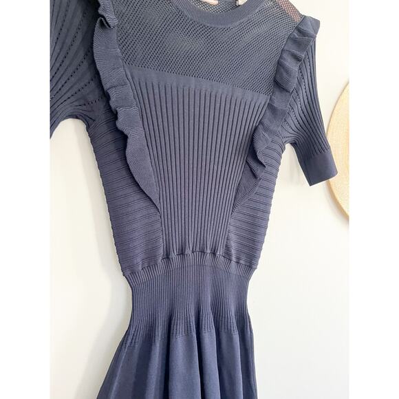 Scotch & Soda | Pointelle Knit Dress | Navy | Sz M - Picture 4 of 10